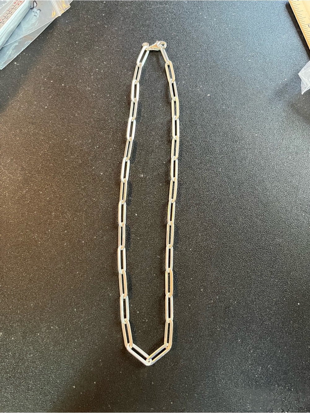 Sterling Silver Paperclip Chain. Solid. 18”